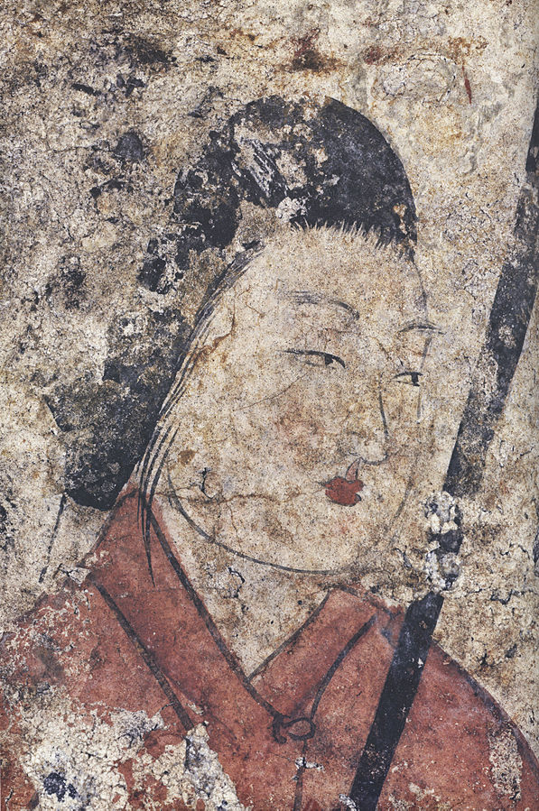 Wall painting from the Takamatsuzuka Tumulus, Asuka, Nara, Japan.